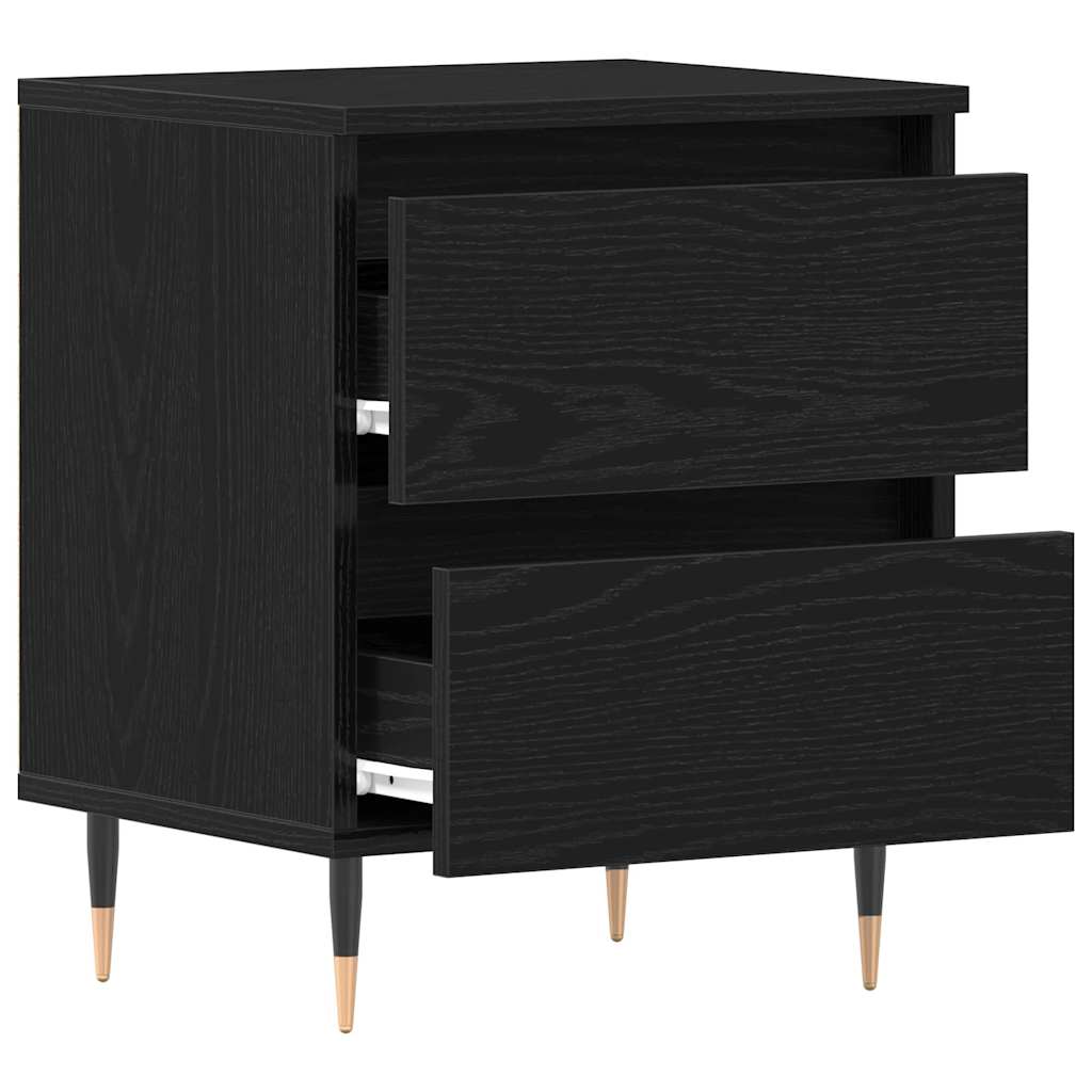 Bedside Cabinet Black oak 40 x 35 x 50 cm Engineered wood